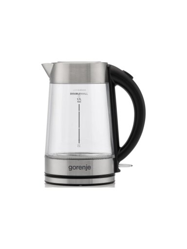 Gorenje Kettle | K17GDWII | 2200 W | Electric | 1.7 L | 360° rotational base | Stainless steel/Glass | Stainless steel/Transparent Gorenje Kettle | K17GDWII | 2200 W | Electric | 1.7 L | 360° rotational base | Stainless steel/Glass | Stainless steel/Transparent