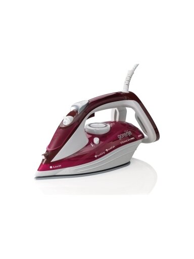 Gorenje | Steam Iron | SIH3000RBC | Steam Iron | 3000 W | Water tank capacity 350 ml | Continuous steam 40 g/min | Steam boost performance 105 g/min | Red/White Gorenje | Steam Iron | SIH3000RBC | Steam Iron | 3000 W | Water tank capacity 350 ml | Continuous steam 40 g/min | Steam boost performance 105 g/min | Red/White