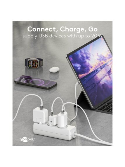 Goobay 20 W USB-C PD GaN Fast Charger Nano | USB-C 5