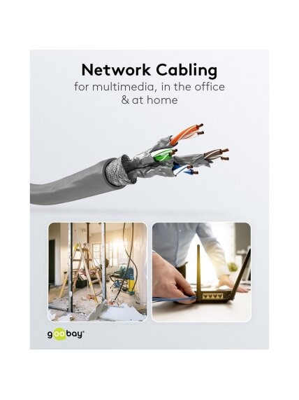 Goobay | CAT 6A Network Cable, S/FTP (PiMF), 50 m | 96093 | S/FTP | Grey 2 Goobay | CAT 6A Network Cable, S/FTP (PiMF), 50 m | 96093 | S/FTP | Grey 2