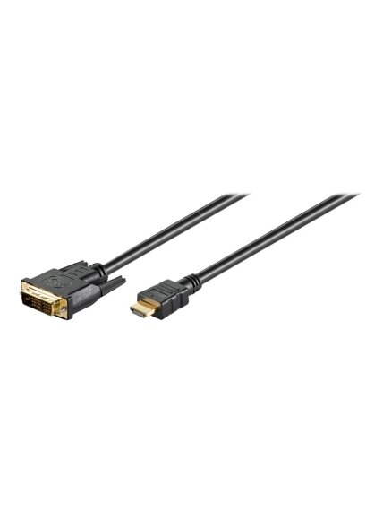 Goobay | DVI-D/HDMI cable, gold-plated | DVI-D male Single-Link (18+1 pin) | HDMI male (type A) | HDMI to DVI-D | 1.5 m Goobay | DVI-D/HDMI cable, gold-plated | DVI-D male Single-Link (18+1 pin) | HDMI male (type A) | HDMI to DVI-D | 1.5 m