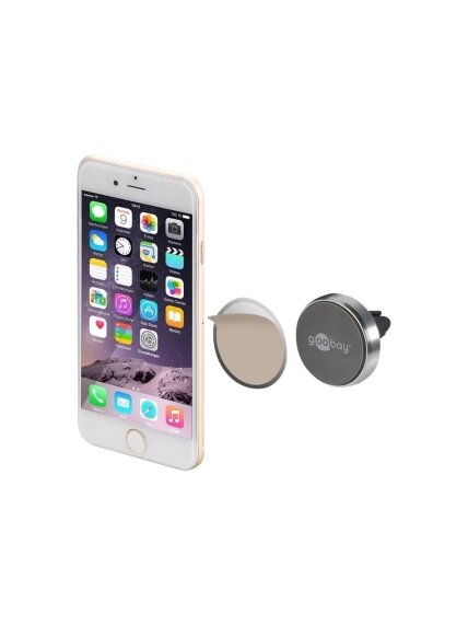 Goobay | Magnetic mount Metal Slim Design for smartphones (35mm) | 38685 | Black/Silver | Magnetic holder is suitable for almost every smartphone; Quick-Snap assembly technology for quick and easy use; Smart and almost invisible fastening option on the ca 2 Goobay | Magnetic mount Metal Slim Design for smartphones (35mm) | 38685 | Black/Silver | Magnetic holder is suitable for almost every smartphone; Quick-Snap assembly technology for quick and easy use; Smart and almost invisible fastening option on the ca 2