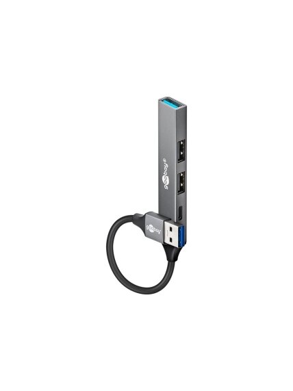 Goobay Slim 4-Port USB Hub, USB-A to USB-C/USB-A, 5 Gbit/s | 74458 Goobay Slim 4-Port USB Hub, USB-A to USB-C/USB-A, 5 Gbit/s | 74458