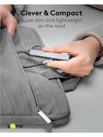 Goobay Slim 4-Port USB Hub, USB-C to USB-A, 5 Gbit/s | 74457 3