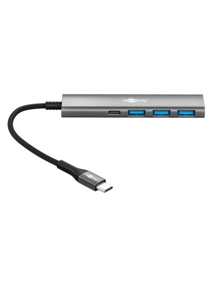 Goobay Slim 4-Port USB Hub, USB-C to USB-C/USB-A, 5 Gbit/s | 76562 2 Goobay Slim 4-Port USB Hub, USB-C to USB-C/USB-A, 5 Gbit/s | 76562 2