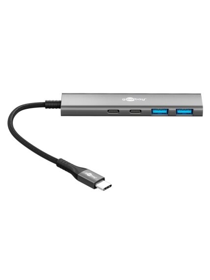 Goobay Slim 4-Port USB Hub, USB-C to USB-C/USB-A, 5 Gbit/s | 76563 2 Goobay Slim 4-Port USB Hub, USB-C to USB-C/USB-A, 5 Gbit/s | 76563 2