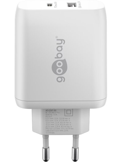 Goobay | USB-C PD Dual Fast Charger (45 W) | 65412 | N/A 1 Goobay | USB-C PD Dual Fast Charger (45 W) | 65412 | N/A 1