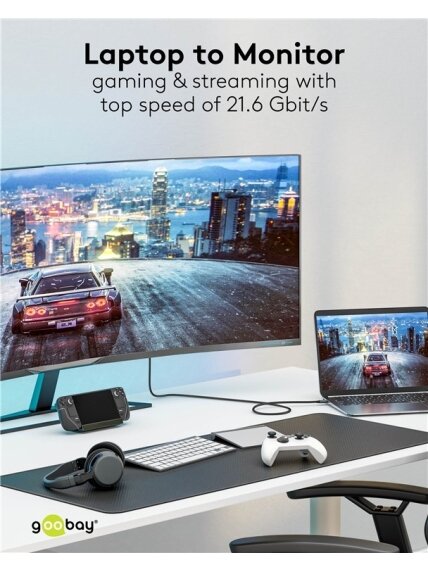Goobay USB-C to DisplayPort Cable 4K at 60 Hz, 1 m | 75704 4 Goobay USB-C to DisplayPort Cable 4K at 60 Hz, 1 m | 75704 4