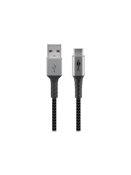 Goobay | USB-C to USB-A Textile Cable with Metal Plugs | 49296 | USB-C to USB-A Goobay | USB-C to USB-A Textile Cable with Metal Plugs | 49296 | USB-C to USB-A