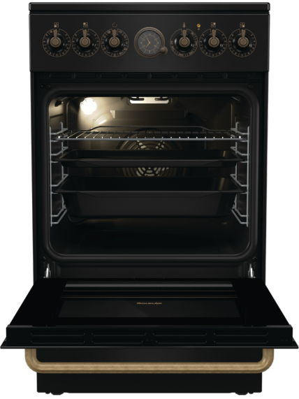 Gorenje Cooker | GECS5B70CLB | Hob type Vitroceramic | Oven type Electric | Black | Width 50 cm | Depth 59.4 cm | 70 L 2 Gorenje Cooker | GECS5B70CLB | Hob type Vitroceramic | Oven type Electric | Black | Width 50 cm | Depth 59.4 cm | 70 L 2