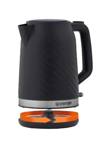 Gorenje | Kettle | K17SPB | Electric | 2200 W | 1.7 L | 360° rotational base | Plastic | Black 2 Gorenje | Kettle | K17SPB | Electric | 2200 W | 1.7 L | 360° rotational base | Plastic | Black 2