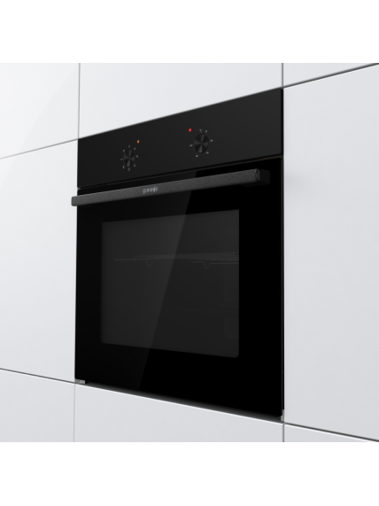 Gorenje Oven | BO6615E01B | 60 L | Electric | EnamelClean | Push pull buttons | Height 59.5 cm | Width 59.5 cm | Black 2