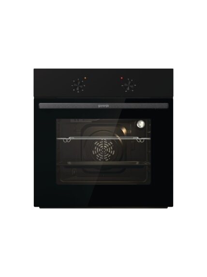 Gorenje Oven | BO6615E01B | 60 L | Electric | EnamelClean | Push pull buttons | Height 59.5 cm | Width 59.5 cm | Black