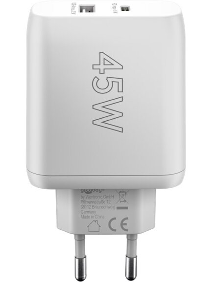 Goobay | USB-C PD Dual Fast Charger (45 W) | 65412 | N/A 2 Goobay | USB-C PD Dual Fast Charger (45 W) | 65412 | N/A 2