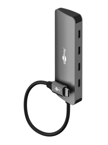 Goobay Slim 4-Port USB-Hub, USB-C auf USB-C, 10 Gbit/s, Grey | 76565 1 Goobay Slim 4-Port USB-Hub, USB-C auf USB-C, 10 Gbit/s, Grey | 76565 1