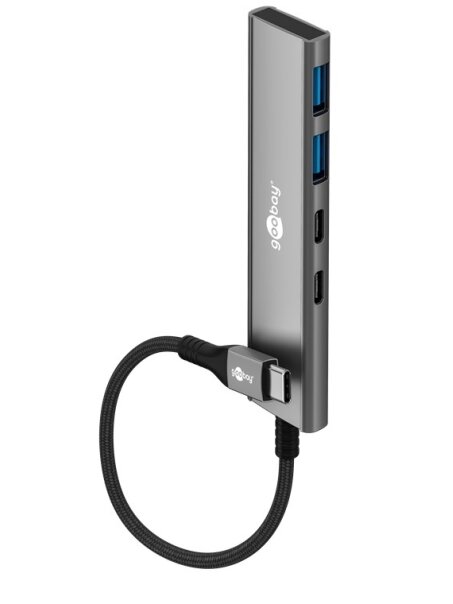 Goobay Slim 4-Port USB Hub, USB-C to USB-C/USB-A, 5 Gbit/s | 76563 1 Goobay Slim 4-Port USB Hub, USB-C to USB-C/USB-A, 5 Gbit/s | 76563 1