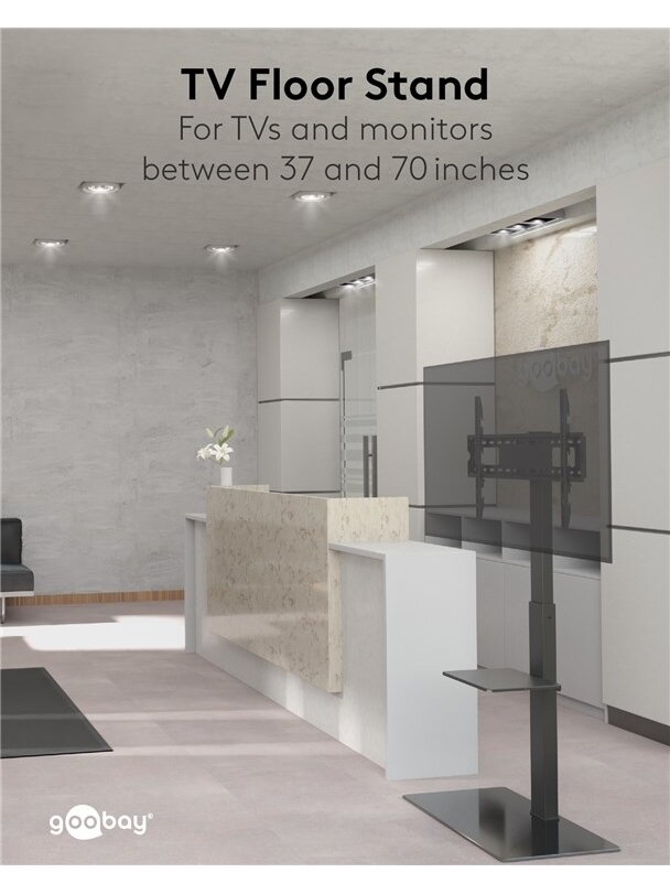 Goobay Floor stand | TV Floor Stand Basic, Size L | Swivel | 37-70 " | Maximum weight (capacity) 40 kg | Black 8 Goobay Floor stand | TV Floor Stand Basic, Size L | Swivel | 37-70 " | Maximum weight (capacity) 40 kg | Black 8