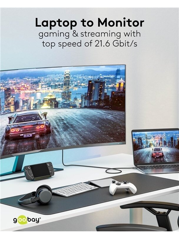 Goobay USB-C to DisplayPort Cable 4K at 60 Hz, 1 m | 75704 4 Goobay USB-C to DisplayPort Cable 4K at 60 Hz, 1 m | 75704 4