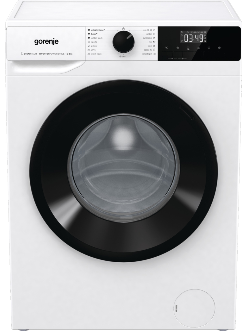 Gorenje | Washing Machine | W11NHPI84AS | Energy efficiency class A | Front loading | Washing capacity 8 kg | 1400 RPM | Depth 54 cm | Width 60 cm | Display | LED | Steam function | White 9 Gorenje | Washing Machine | W11NHPI84AS | Energy efficiency class A | Front loading | Washing capacity 8 kg | 1400 RPM | Depth 54 cm | Width 60 cm | Display | LED | Steam function | White 9