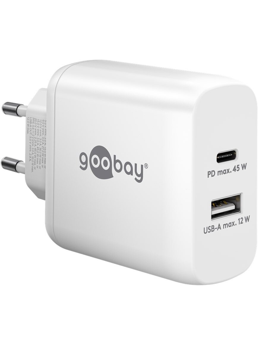 Goobay | USB-C PD Dual Fast Charger (45 W) | 65412 | N/A Goobay | USB-C PD Dual Fast Charger (45 W) | 65412 | N/A