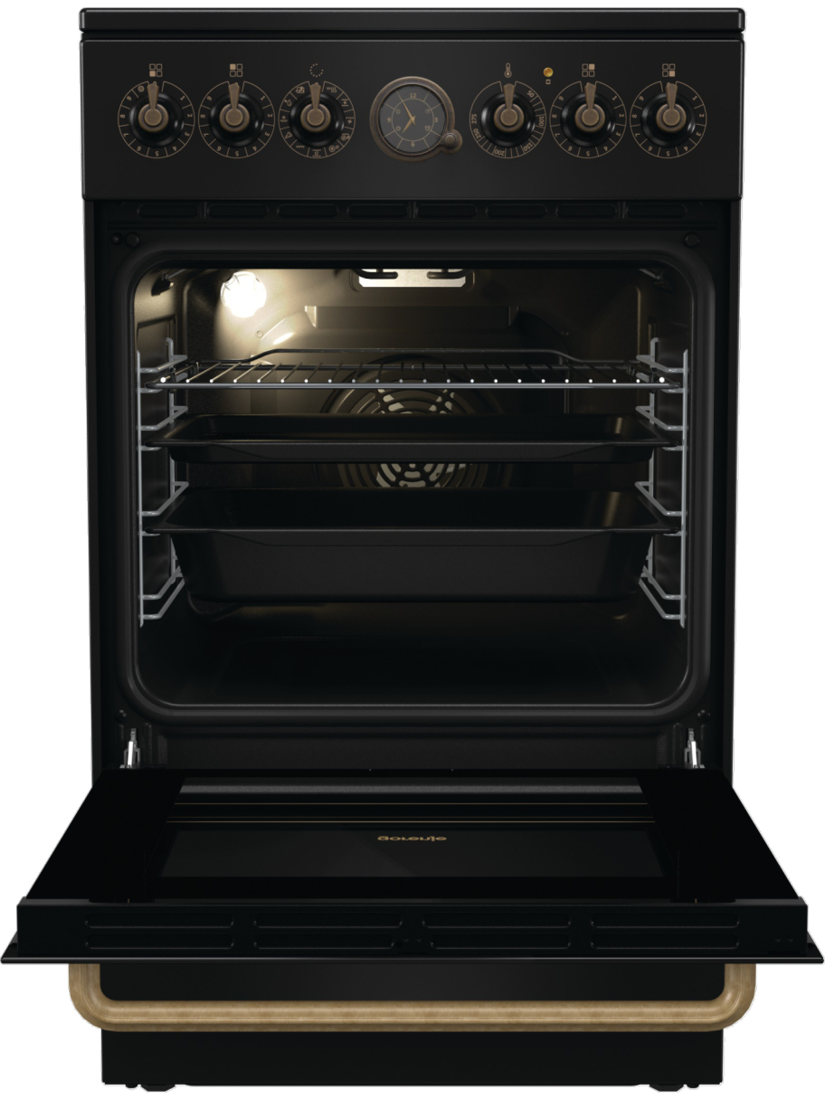Gorenje Cooker | GECS5B70CLB | Hob type Vitroceramic | Oven type Electric | Black | Width 50 cm | Depth 59.4 cm | 70 L 2