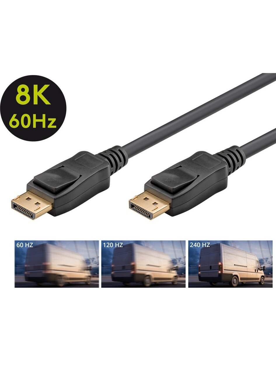 Goobay | DisplayPort Cable 2.0/2.1, 40 Gbit/s | 2 m 3 Goobay | DisplayPort Cable 2.0/2.1, 40 Gbit/s | 2 m 3