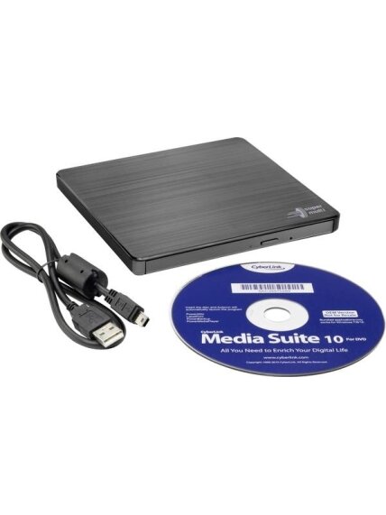 H.L Data Storage | Ultra Slim Portable DVD-Writer | GP60NB60 | Interface USB 2.0 | DVD±R/RW | CD read speed 24 x | CD write speed 24 x | Black | Desktop/Notebook 2