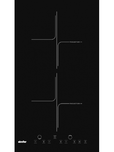 Hob | 3020 XEISP | Simfer Number of burners/cooking zones 2 | Induction | Touch control | Timer | Black