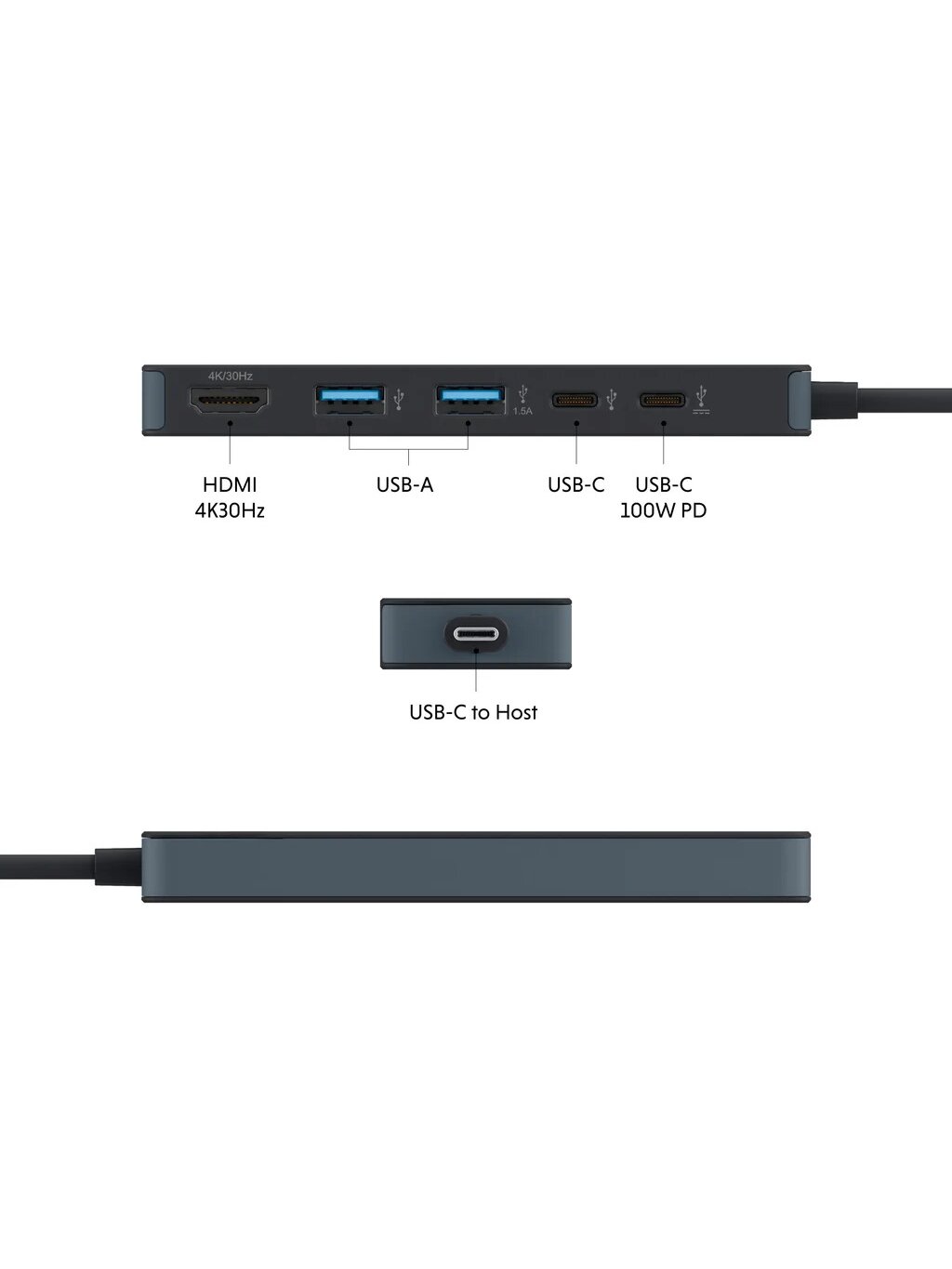 Hyper HyperDrive Flex 5 Port USB-C Hub | HD4101BKGL | HDMI ports quantity 1 5 Hyper HyperDrive Flex 5 Port USB-C Hub | HD4101BKGL | HDMI ports quantity 1 5