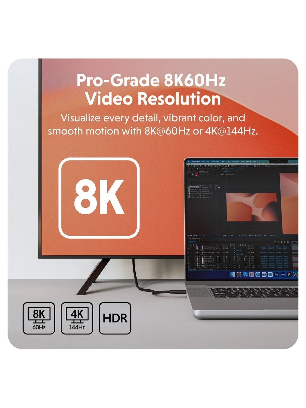 Hyper | HyperDrive Next USB4 Type-C Performance Cable, 1.2 m | HD6500BKGL 6 Hyper | HyperDrive Next USB4 Type-C Performance Cable, 1.2 m | HD6500BKGL 6