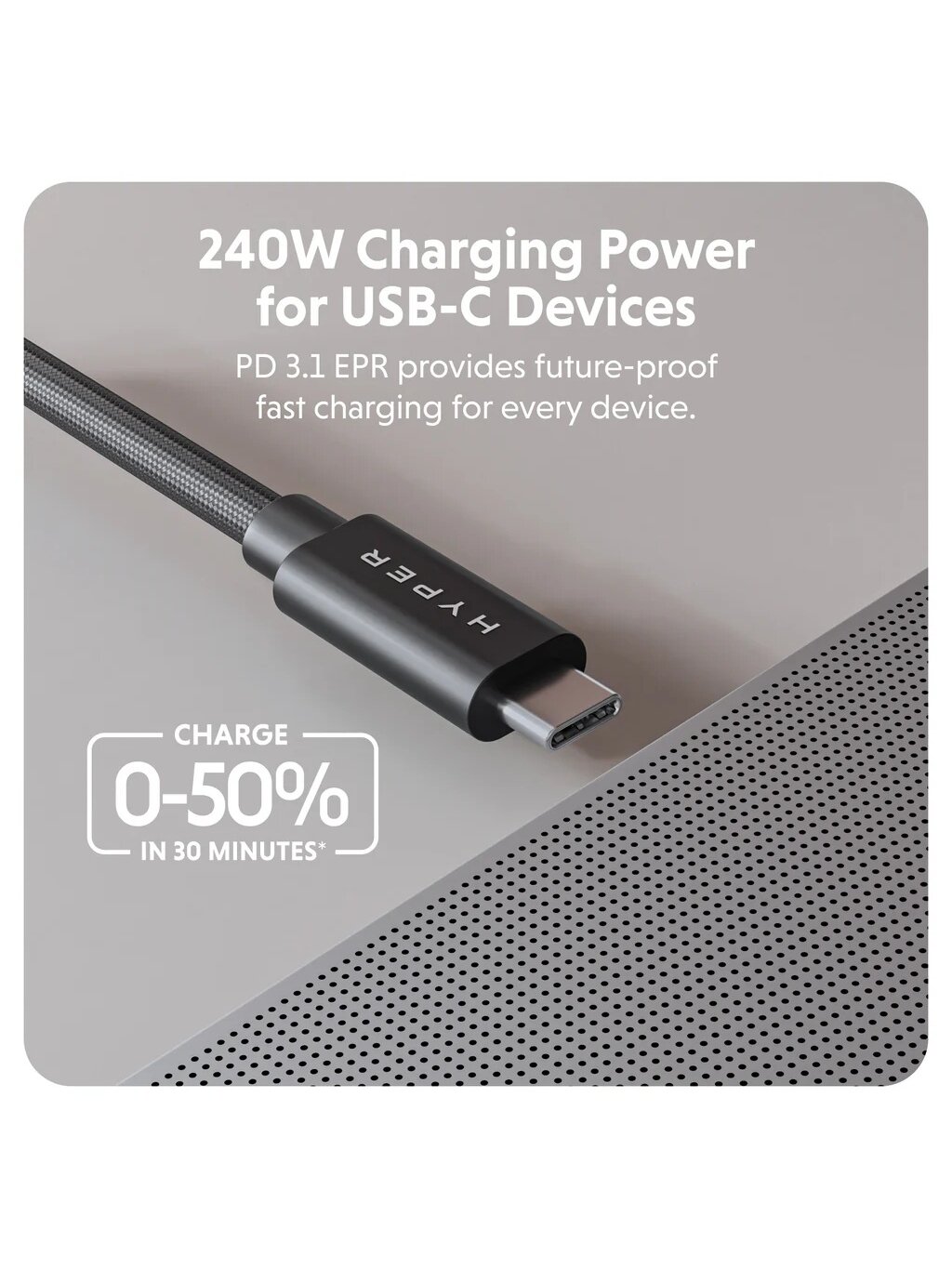 Hyper | HyperDrive Next USB4 Type-C Performance Cable, 1.2 m | HD6500BKGL 1 Hyper | HyperDrive Next USB4 Type-C Performance Cable, 1.2 m | HD6500BKGL 1
