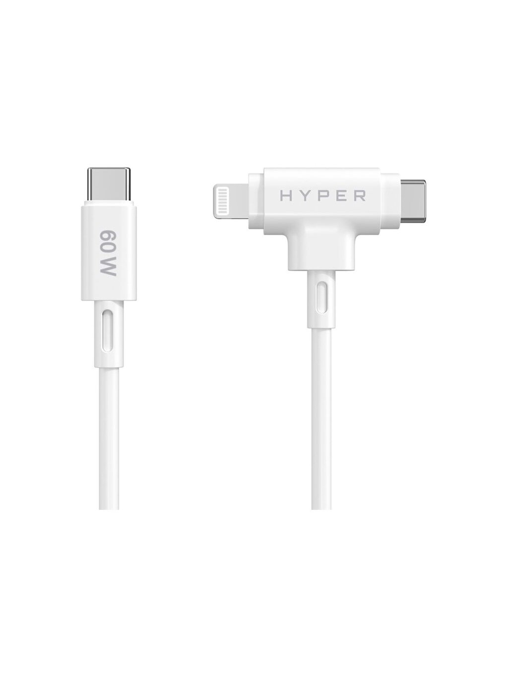 Hyper | HyperJuice Silicone USB-C to USB-C and Lightning Hybrid 60W Cable