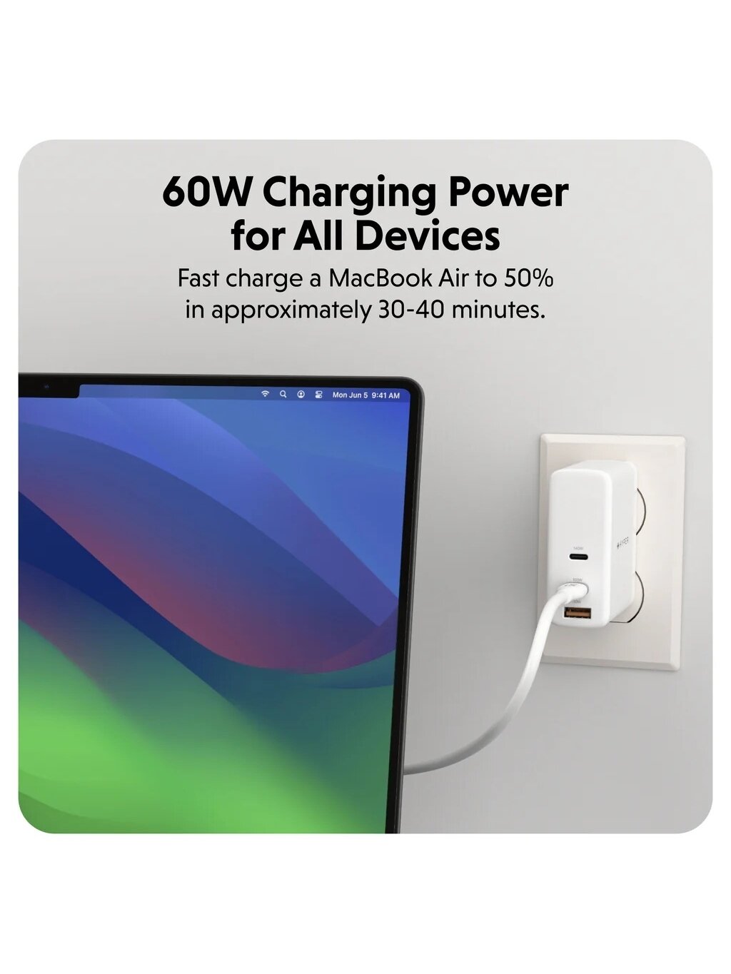 Hyper | HyperJuice USB-C Silicone Charging Cable, 1.5 m, White | HJ4011WHGL 1 Hyper | HyperJuice USB-C Silicone Charging Cable, 1.5 m, White | HJ4011WHGL 1