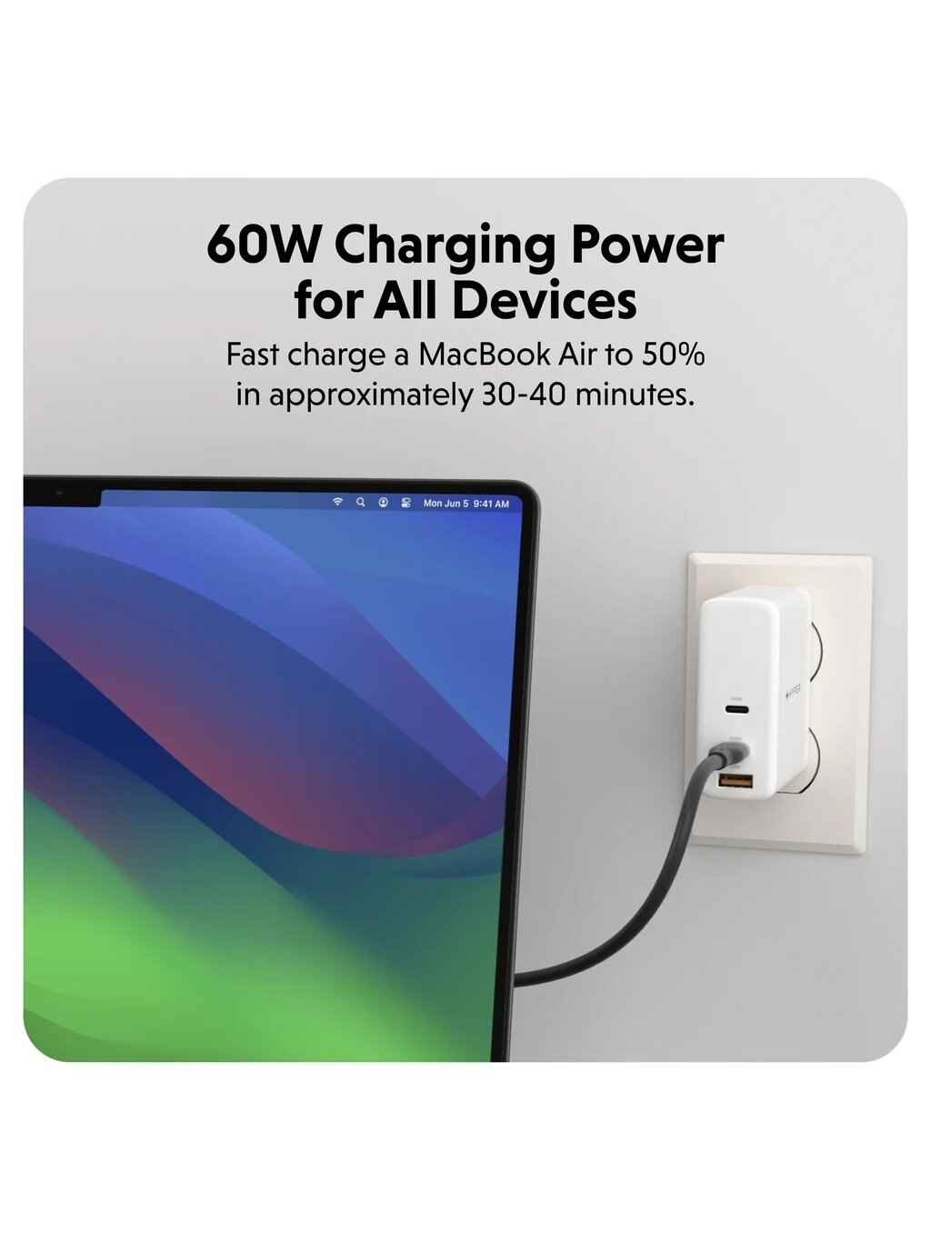 Hyper | HyperJuice USB-C Silicone Charging Cable | HJ4011BKGL 1 Hyper | HyperJuice USB-C Silicone Charging Cable | HJ4011BKGL 1