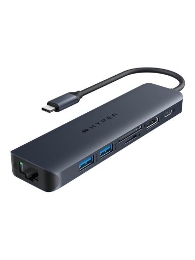 Hyper | HyperDrive EcoSmart Gen.2 Universal USB-C 7-in-1 Hub w 100 W PD Power Pass-thru Hyper | HyperDrive EcoSmart Gen.2 Universal USB-C 7-in-1 Hub w 100 W PD Power Pass-thru