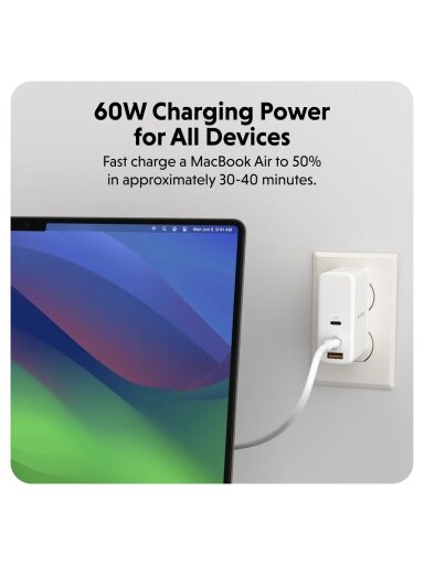 Hyper | HyperJuice USB-C Silicone Charging Cable, 1.5 m, White | HJ4011WHGL