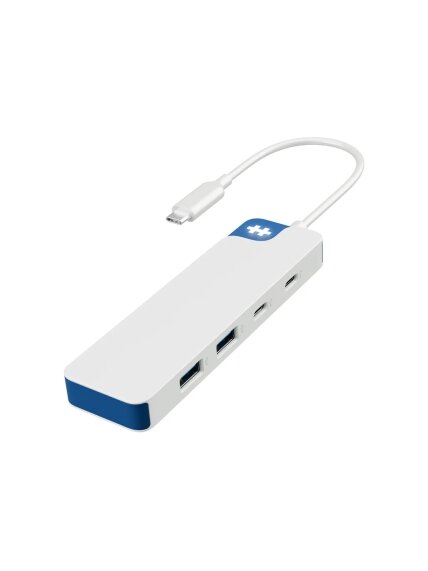 Hyper HyperDrive Flex 4 Port USB-C Combo Hub, White/Blue | HD5200BUGL