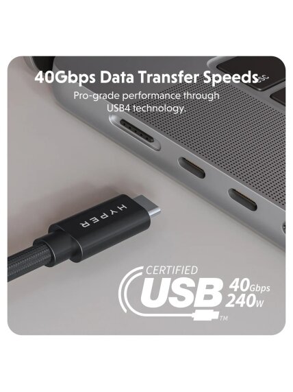 Hyper | HyperDrive Next USB4 Type-C Performance Cable, 1.2 m | HD6500BKGL 3 Hyper | HyperDrive Next USB4 Type-C Performance Cable, 1.2 m | HD6500BKGL 3