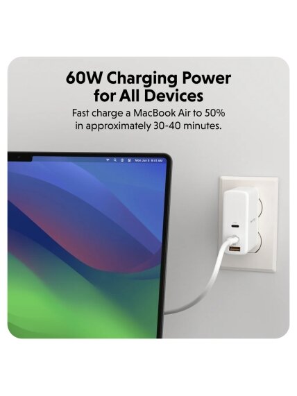 Hyper | HyperJuice USB-C Silicone Charging Cable, 1.5 m, White | HJ4011WHGL 1 Hyper | HyperJuice USB-C Silicone Charging Cable, 1.5 m, White | HJ4011WHGL 1