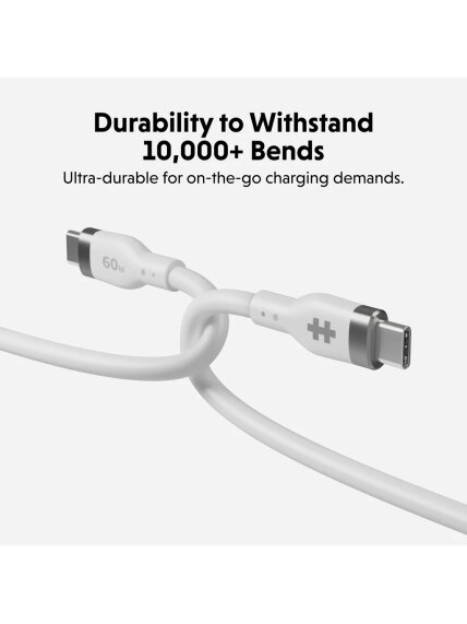 Hyper | HyperJuice USB-C Silicone Charging Cable, 1.5 m, White | HJ4011WHGL 3 Hyper | HyperJuice USB-C Silicone Charging Cable, 1.5 m, White | HJ4011WHGL 3