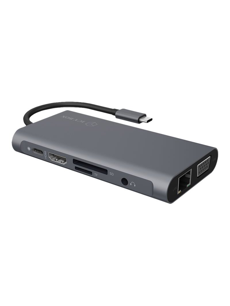 Icy Box IB-DK4040-CPD USB Type-C™ DockingStation with two video interfaces | Raidsonic Icy Box IB-DK4040-CPD USB Type-C™ DockingStation with two video interfaces | Raidsonic