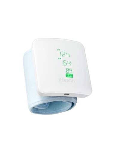 iHealth | Wrist Blood Pressure Monitor | BP7S | White | Blood pressure readings are stored on the secure, free, HIPAA compliant iHealth Cloud. Monitor blood pressure and pulse trends with intuitive charts and share data with your doctor in PDF or spreadsh