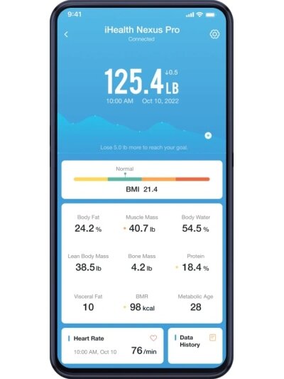 iHealth | Wireless Body Composition Scale | Nexus Pro | Maximum weight (capacity) 181 kg | Body Mass Index (BMI) measuring | Black 4