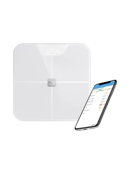 iHealth | Body Analysis Scales | HS2S | Body fat analysis | Body Mass Index (BMI) measuring | Body water percentage | Bone mass analysis | Maximum weight (capacity) 180 kg | Memory function | Multiple users | Muscle ratio/density analysis iHealth | Body Analysis Scales | HS2S | Body fat analysis | Body Mass Index (BMI) measuring | Body water percentage | Bone mass analysis | Maximum weight (capacity) 180 kg | Memory function | Multiple users | Muscle ratio/density analysis
