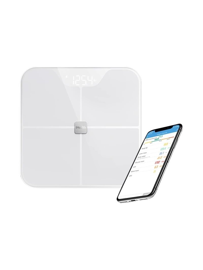iHealth | Body Analysis Scales | HS2S | Body fat analysis | Body Mass Index (BMI) measuring | Body water percentage | Bone mass analysis | Maximum weight (capacity) 180 kg | Memory function | Multiple users | Muscle ratio/density analysis iHealth | Body Analysis Scales | HS2S | Body fat analysis | Body Mass Index (BMI) measuring | Body water percentage | Bone mass analysis | Maximum weight (capacity) 180 kg | Memory function | Multiple users | Muscle ratio/density analysis