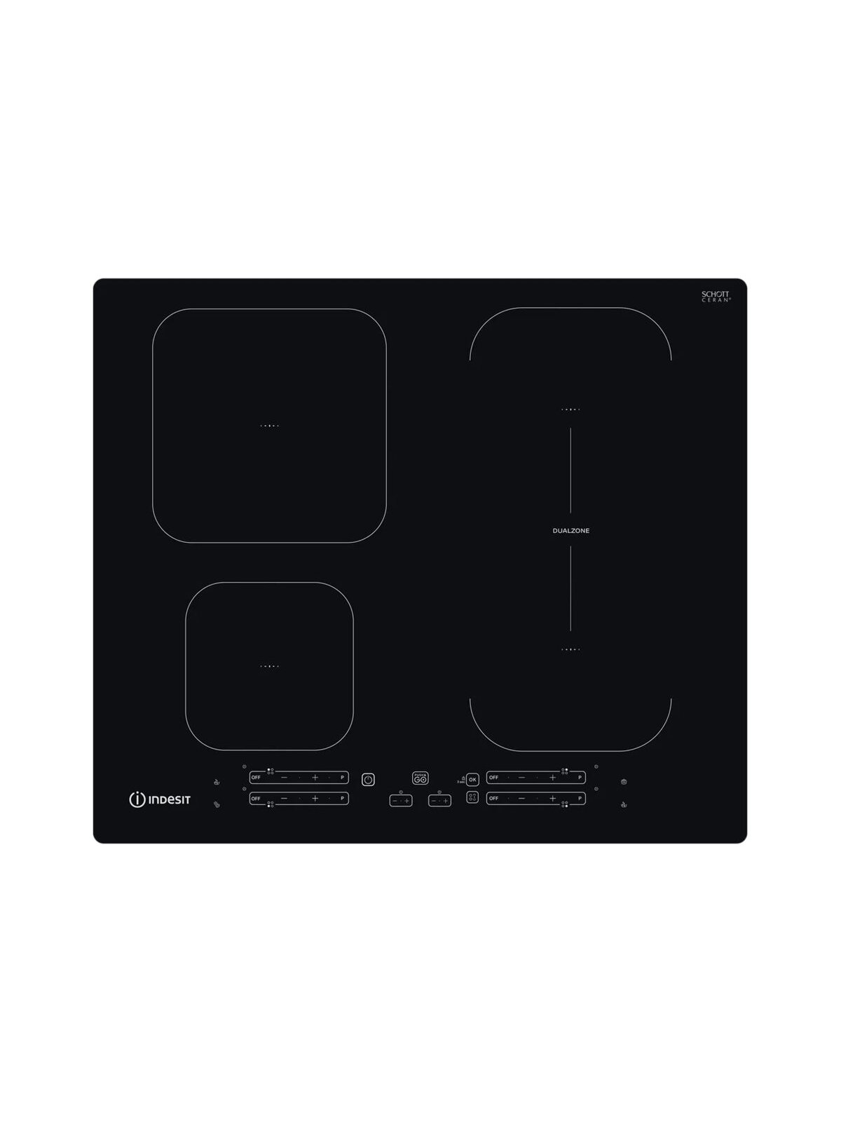 INDESIT | Hob | IB 65B60 NE | Induction | Number of burners/cooking zones 4 | Touch | Timer | Black