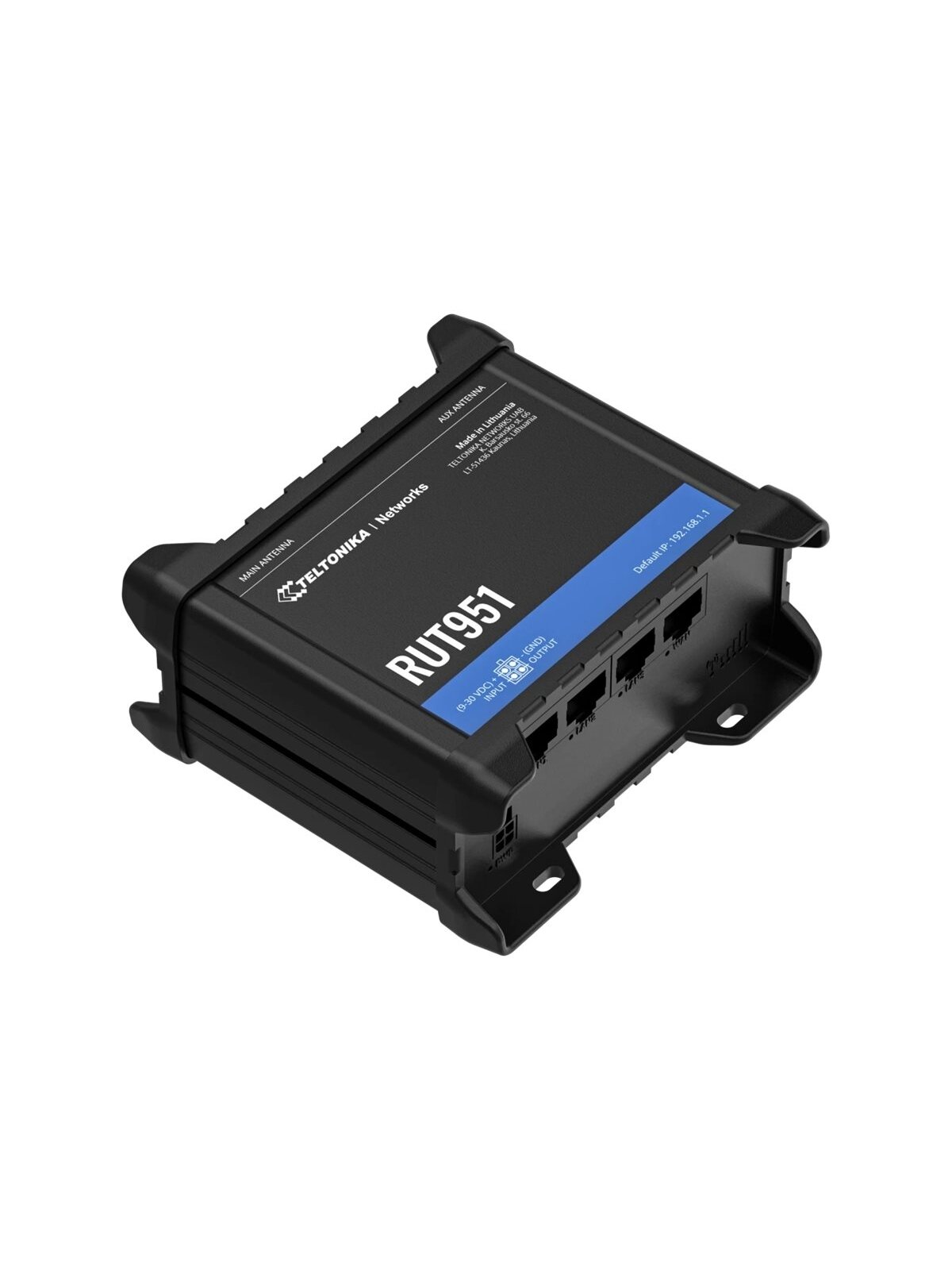 Industrial Cellular router | RUT951 | 802.11n | 10/100 Mbit/s | Ethernet LAN (RJ-45) ports 4 | Mesh Support No | MU-MiMO No | 2G/3G/4G | Antenna type 	2 x SMA for LTE, 2 x RP-SMA | 0 2