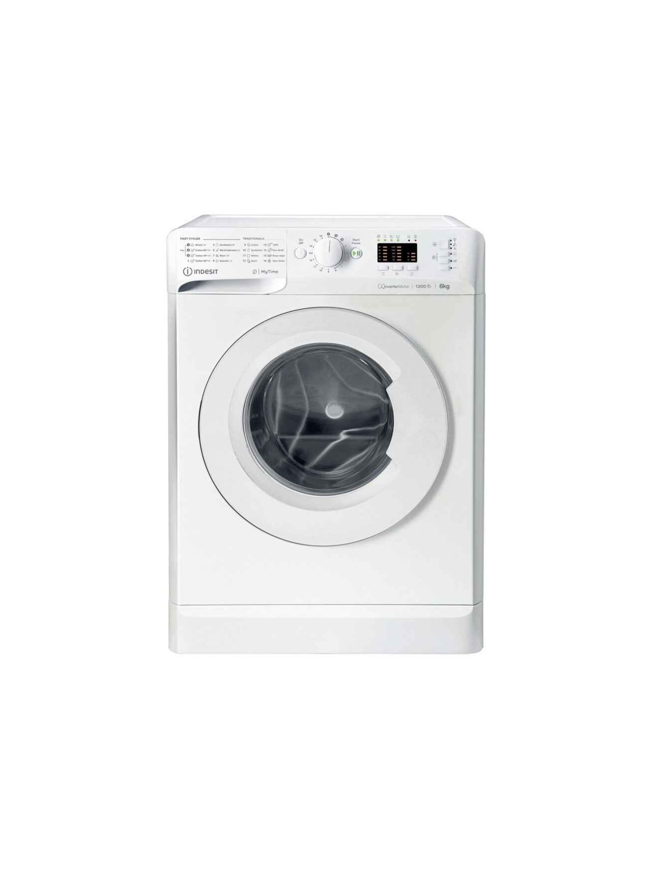 INDESIT | Washing Machine | MTWSA 61294 W EE | Energy efficiency class C | Front loading | Washing capacity 6 kg | 1200 RPM | Depth 42.5 cm | Width 59.5 cm | Display | LED | White