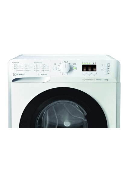 INDESIT | Washing machine | MTWSA 61294 WK EE | Energy efficiency class C | Front loading | Washing capacity 6 kg | 1151 RPM | Depth 42.5 cm | Width 59.5 cm | Display | Big Digit | White 1
