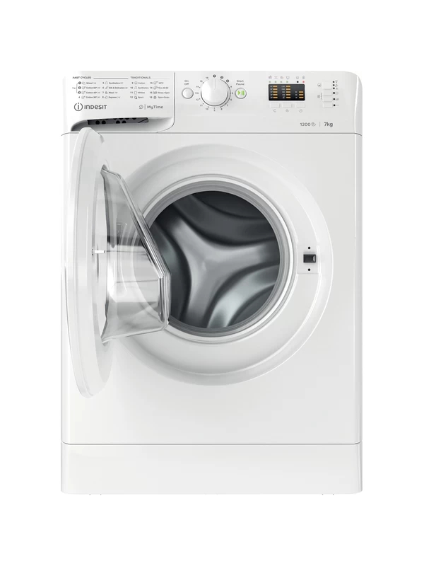 INDESIT | Washing machine | MTWA 71252 W EE | Energy efficiency class E | Front loading | Washing capacity 7 kg | 1200 RPM | Depth 54 cm | Width 59.5 cm | Display | LED | White 3